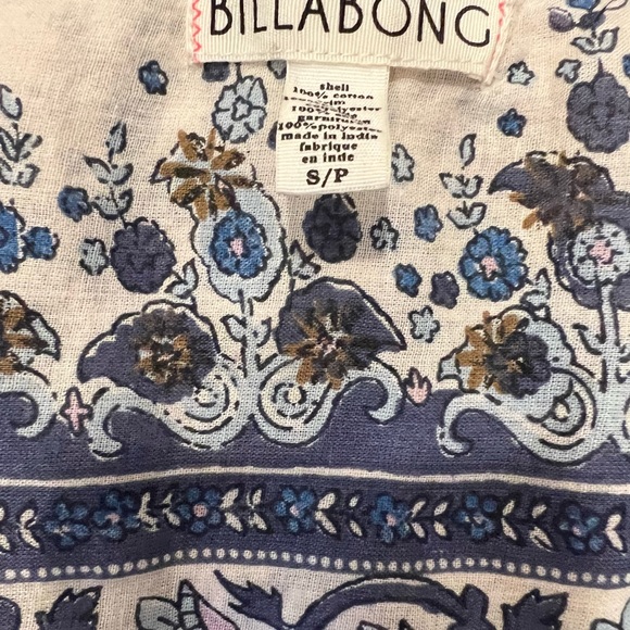 Billabong peasant top, 100 % cotton, size s/p, blue and ivory - Picture 4 of 8